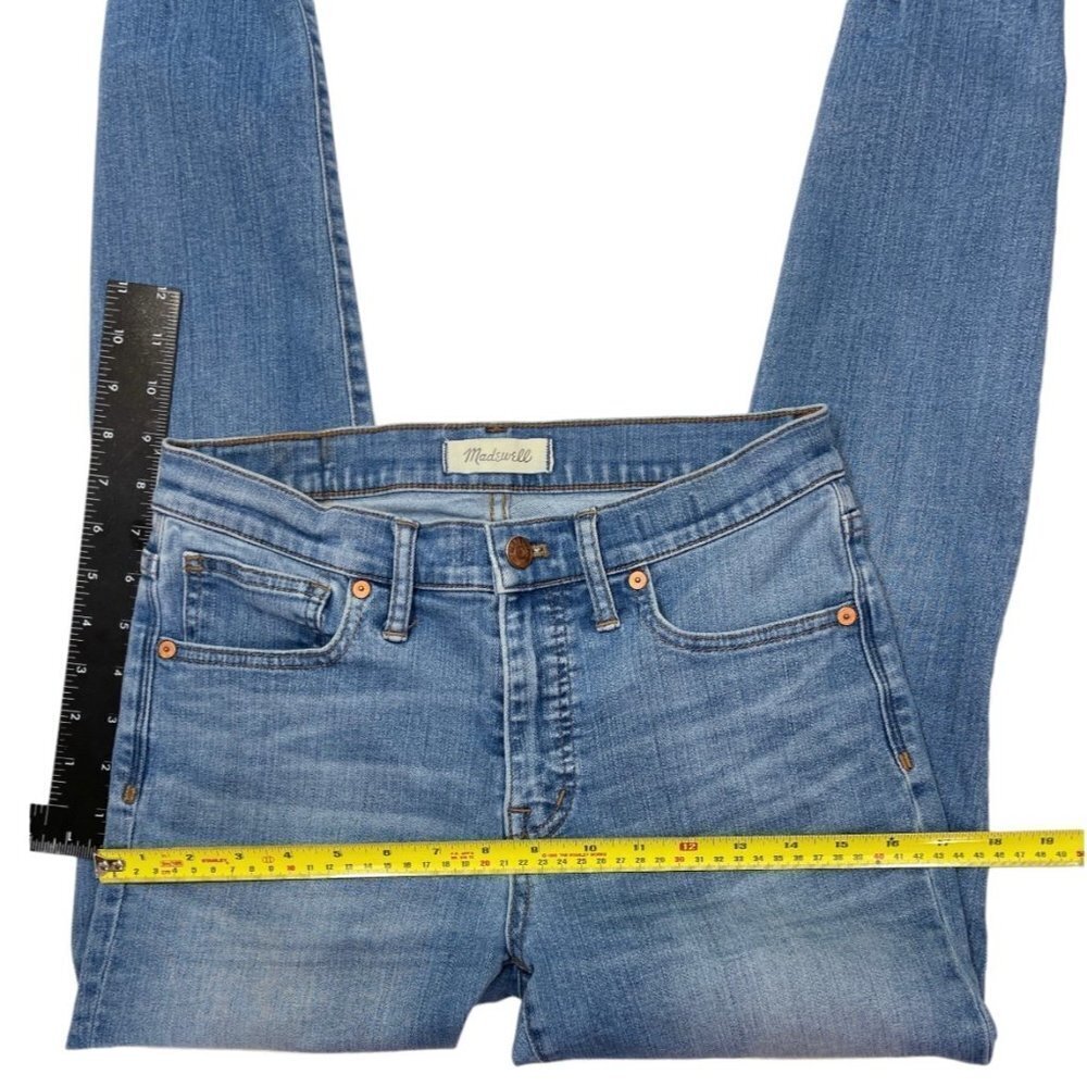 MADEWELL Cool Sexy 9" Mid-Rise Skinny Jeans Frankie Wash Torn Knee 28" Lean Legs - Picture 10 of 16